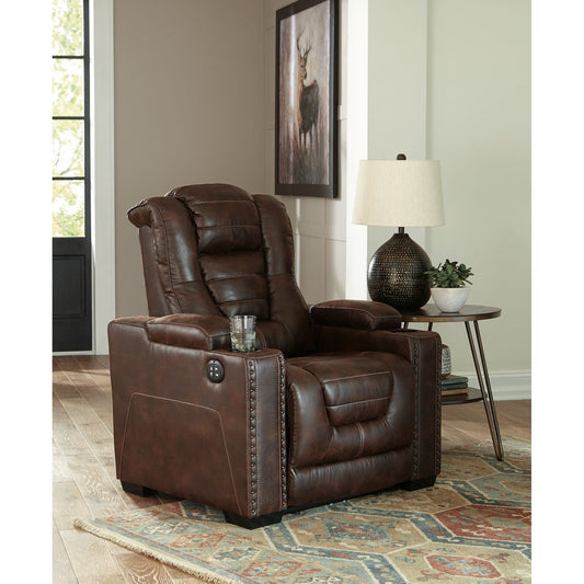 Signature Design by Ashley® Owner's Box PWR Recliner/ADJ Headrest.