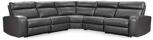 Signature Design by Ashley® Samperstone 5-Piece Power Reclining Sectional.