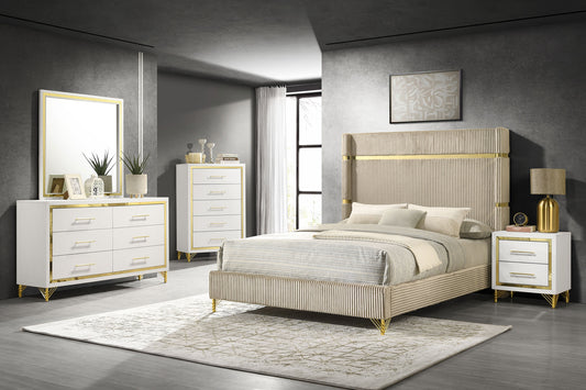 Coaster 224731Q-S5 Lucia 5-piece Queen Bedroom Set Beige and White
