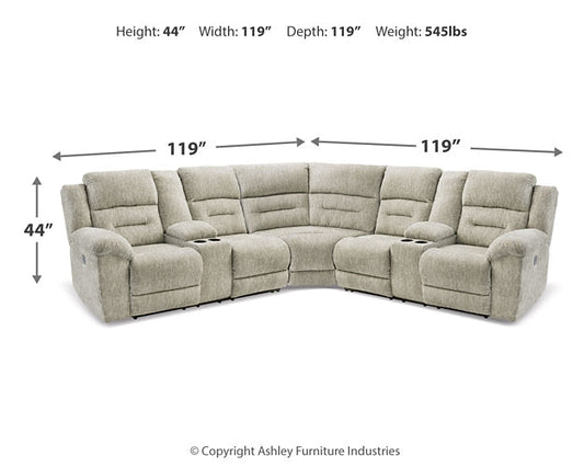 Signature Design by Ashley® Family Den 3-Piece Power Reclining Sectional.