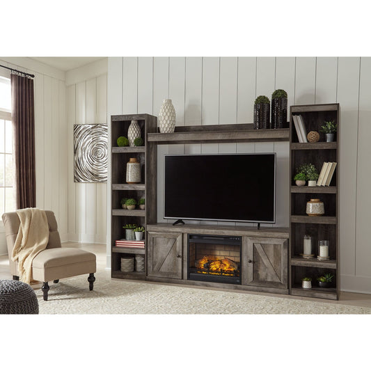 Signature Design by Ashley® Wynnlow 4-Piece Entertainment Center with Electric Fireplace.