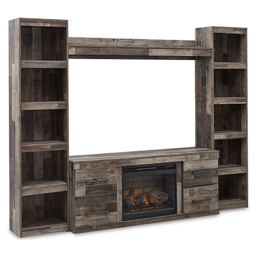 Signature Design by Ashley® Derekson 4-Piece Entertainment Center with Electric Fireplace.