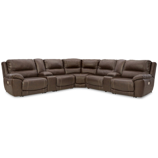 Signature Design by Ashley® Dunleith 7-Piece Power Reclining Sectional at   Contempo Furniture  Contempo Furniture Dunleith 7-Piece Power Reclining Sectional Signature Design by Ashley®.