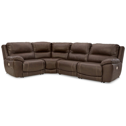 Signature Design by Ashley® Dunleith 4-Piece Power Reclining Sectional at   Contempo Furniture  Contempo Furniture Dunleith 4-Piece Power Reclining Sectional Signature Design by Ashley®.