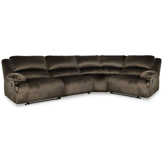 Signature Design by Ashley® Clonmel 4-Piece Reclining Sectional at   Contempo Furniture  Contempo Furniture Clonmel 4-Piece Reclining Sectional Signature Design by Ashley®.