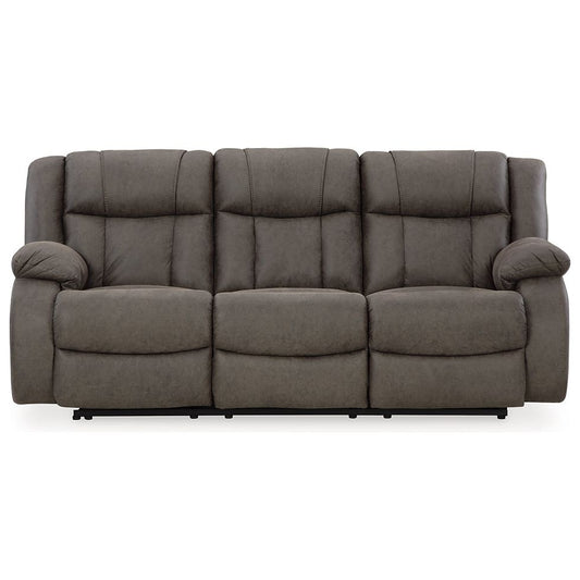 Signature Design by Ashley® First Base Reclining Sofa at   Contempo Furniture  Contempo Furniture First Base Reclining Sofa Signature Design by Ashley®.