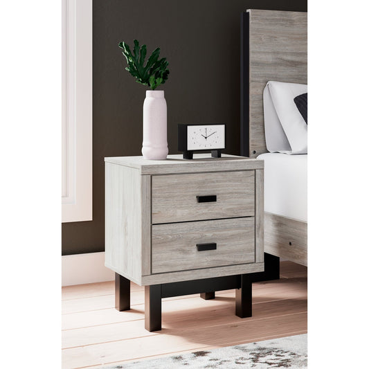 Signature Design by Ashley® Vessalli Two Drawer Night Stand at   Contempo Furniture  Contempo Furniture Vessalli Two Drawer Night Stand Signature Design by Ashley®.