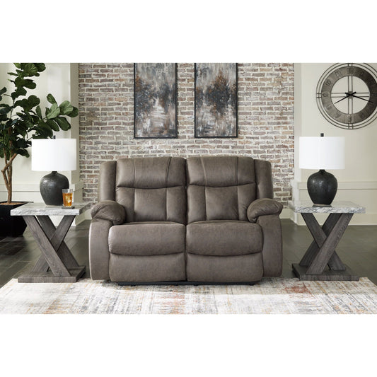 Signature Design by Ashley® First Base Reclining Loveseat at   Contempo Furniture  Contempo Furniture First Base Reclining Loveseat Signature Design by Ashley®.