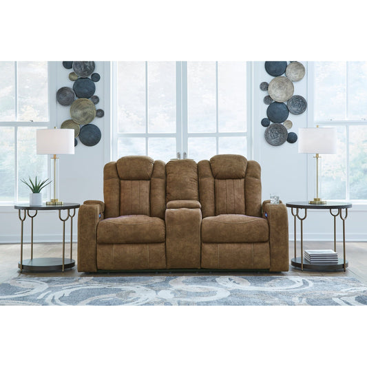 Signature Design by Ashley® Wolfridge PWR REC Loveseat/CON/ADJ HDRST at   Contempo Furniture  Contempo Furniture Wolfridge PWR REC Loveseat/CON/ADJ HDRST Signature Design by Ashley®.