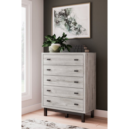 Signature Design by Ashley® Vessalli Five Drawer Wide Chest at   Contempo Furniture  Contempo Furniture Vessalli Five Drawer Wide Chest Signature Design by Ashley®.