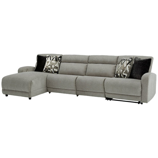 Signature Design by Ashley® Colleyville 4-Piece Power Reclining Sectional with Chaise at   Contempo Furniture  Contempo Furniture Colleyville 4-Piece Power Reclining Sectional with Chaise Signature Design by Ashley®.