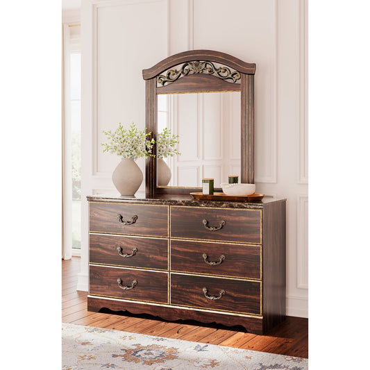 Signature Design by Ashley® Glosmount Dresser and Mirror at   Contempo Furniture  Contempo Furniture Glosmount Dresser and Mirror Signature Design by Ashley®.