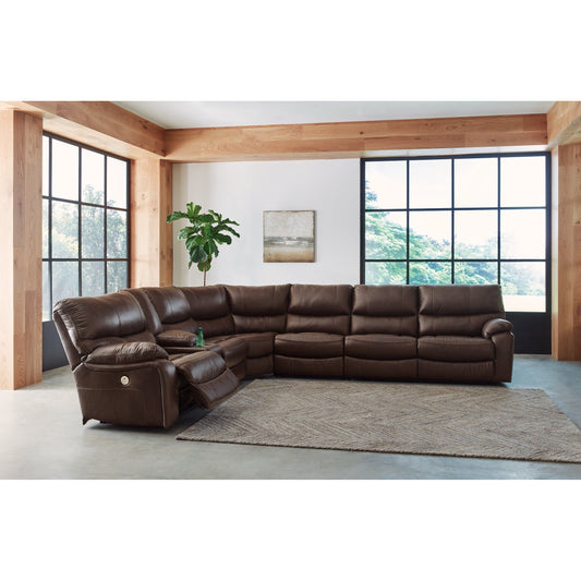 Signature Design by Ashley® Family Circle 4-Piece Power Reclining Sectional at   Contempo Furniture  Contempo Furniture Family Circle 4-Piece Power Reclining Sectional Signature Design by Ashley®.