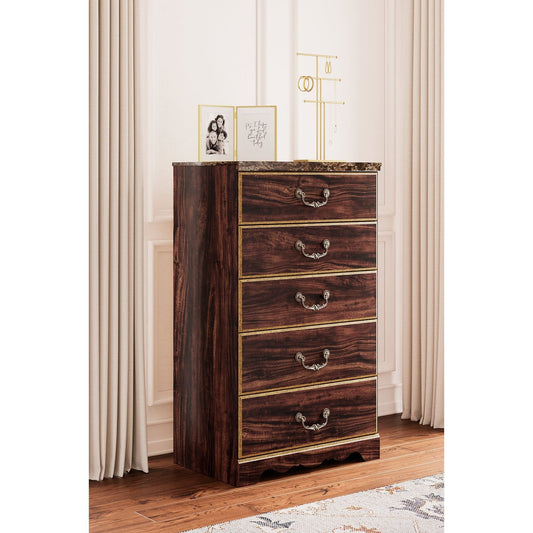 Signature Design by Ashley® Glosmount Five Drawer Chest at   Contempo Furniture  Contempo Furniture Glosmount Five Drawer Chest Signature Design by Ashley®.