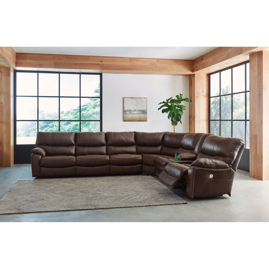 Signature Design by Ashley® Family Circle 4-Piece Power Reclining Sectional at   Contempo Furniture  Contempo Furniture Family Circle 4-Piece Power Reclining Sectional Signature Design by Ashley®.