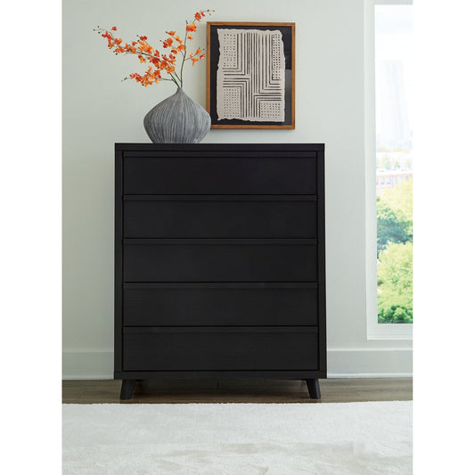 Signature Design by Ashley® Danziar Five Drawer Wide Chest at   Contempo Furniture  Contempo Furniture Danziar Five Drawer Wide Chest Signature Design by Ashley®.