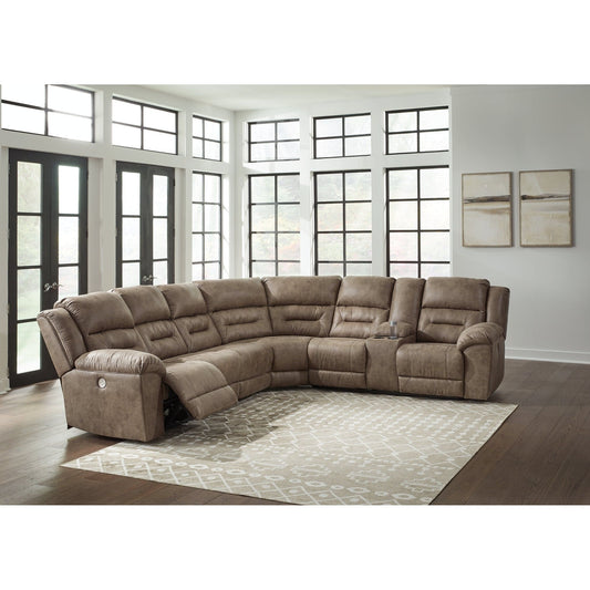 Signature Design by Ashley® Ravenel 4-Piece Power Reclining Sectional at   Contempo Furniture  Contempo Furniture Ravenel 4-Piece Power Reclining Sectional Signature Design by Ashley®.