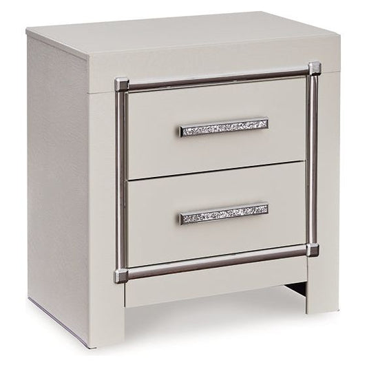 Signature Design by Ashley® Zyniden Two Drawer Night Stand at   Contempo Furniture  Contempo Furniture Zyniden Two Drawer Night Stand Signature Design by Ashley®.