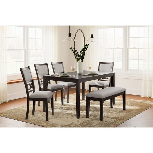 Signature Design by Ashley® Langwest Dining Room Table Set (6/CN) at   Contempo Furniture  Contempo Furniture Langwest Dining Room Table Set (6/CN) Signature Design by Ashley®.