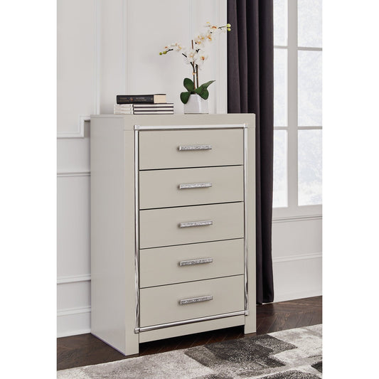 Signature Design by Ashley® Zyniden Five Drawer Chest at   Contempo Furniture  Contempo Furniture Zyniden Five Drawer Chest Signature Design by Ashley®.