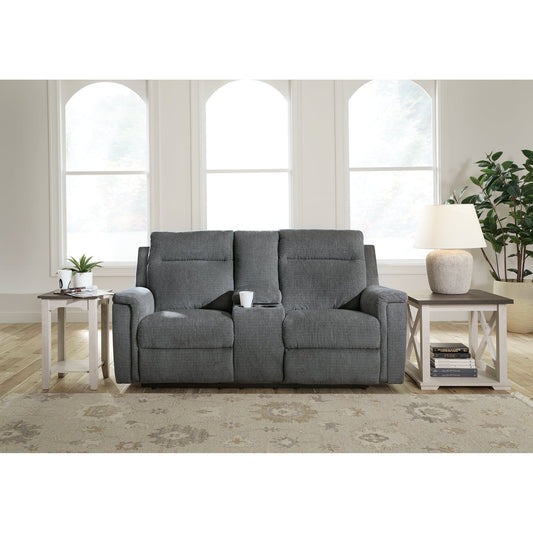 Signature Design by Ashley® Barnsana DBL REC PWR Loveseat w/Console at   Contempo Furniture  Contempo Furniture Barnsana DBL REC PWR Loveseat w/Console Signature Design by Ashley®.