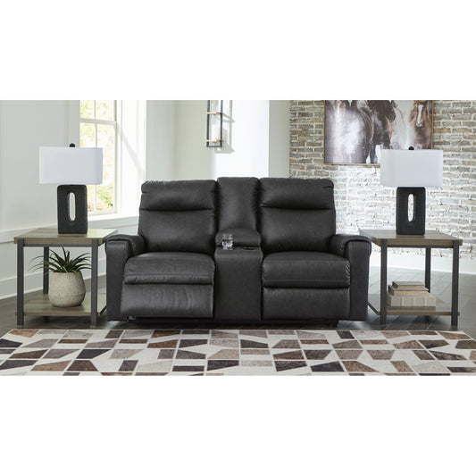 Signature Design by Ashley® Axtellton DBL REC PWR Loveseat w/Console at   Contempo Furniture  Contempo Furniture Axtellton DBL REC PWR Loveseat w/Console Signature Design by Ashley®.