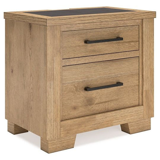 Signature Design by Ashley® Galliden Two Drawer Night Stand at   Contempo Furniture  Contempo Furniture Galliden Two Drawer Night Stand Signature Design by Ashley®.