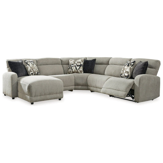 Signature Design by Ashley® Colleyville 5-Piece Power Reclining Sectional with Chaise at   Contempo Furniture  Contempo Furniture Colleyville 5-Piece Power Reclining Sectional with Chaise Signature Design by Ashley®.