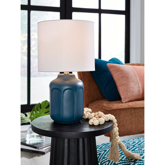 Signature Design by Ashley® Gierburg Ceramic Table Lamp (1/CN) at   Contempo Furniture  Contempo Furniture Gierburg Ceramic Table Lamp (1/CN) Signature Design by Ashley®.