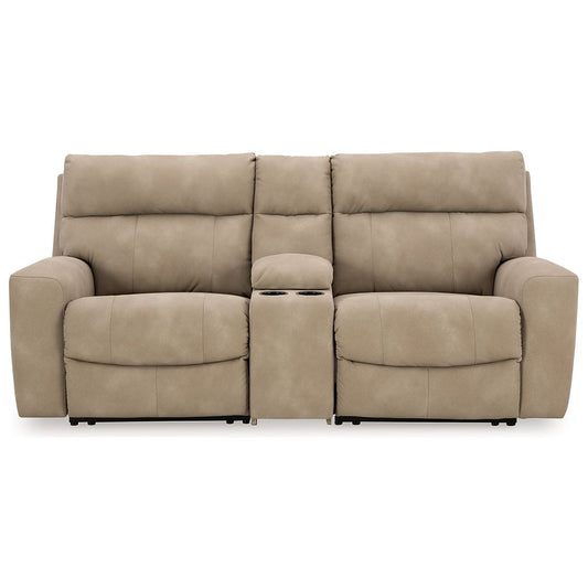 Signature Design by Ashley® Next-Gen DuraPella 3-Piece Power Reclining Sectional Loveseat with Console at   Contempo Furniture  Contempo Furniture Next-Gen DuraPella 3-Piece Power Reclining Sectional Loveseat with Console Signature Design by Ashley®.