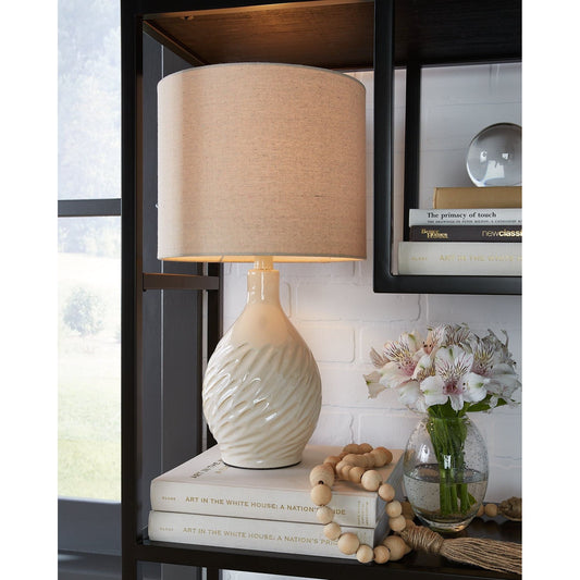 Signature Design by Ashley® Garinton Ceramic Table Lamp (1/CN) at   Contempo Furniture  Contempo Furniture Garinton Ceramic Table Lamp (1/CN) Signature Design by Ashley®.