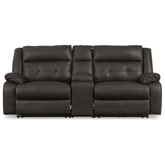 Signature Design by Ashley® Mackie Pike 3-Piece Power Reclining Sectional Loveseat with Console at   Contempo Furniture  Contempo Furniture Mackie Pike 3-Piece Power Reclining Sectional Loveseat with Console Signature Design by Ashley®.