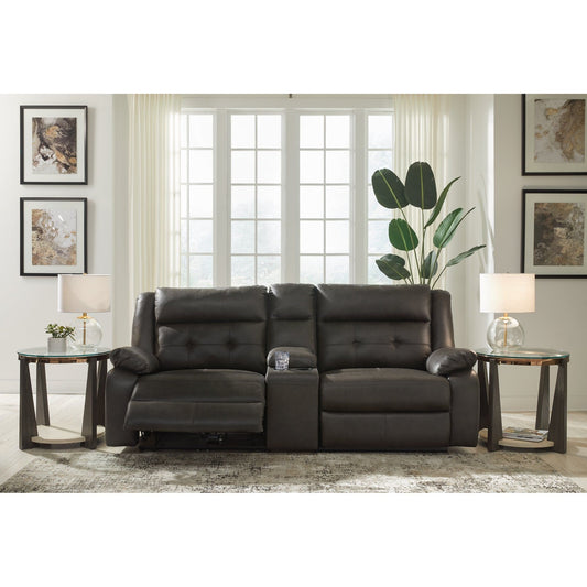 Signature Design by Ashley® Mackie Pike 3-Piece Power Reclining Sectional Loveseat with Console at   Contempo Furniture  Contempo Furniture Mackie Pike 3-Piece Power Reclining Sectional Loveseat with Console Signature Design by Ashley®.