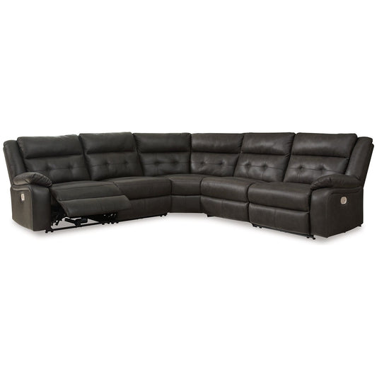 Signature Design by Ashley® Mackie Pike 5-Piece Power Reclining Sectional at   Contempo Furniture  Contempo Furniture Mackie Pike 5-Piece Power Reclining Sectional Signature Design by Ashley®.