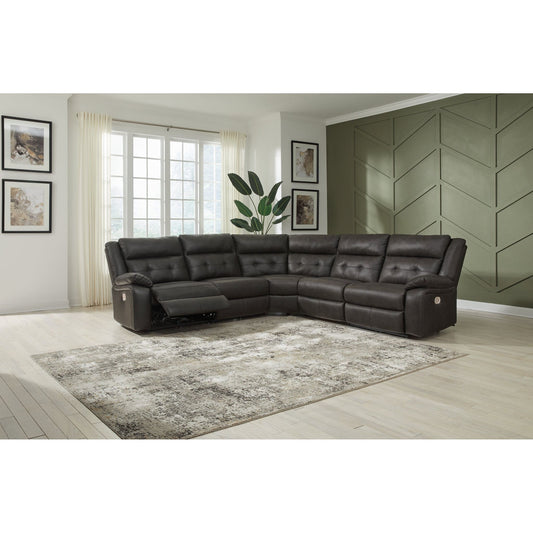 Signature Design by Ashley® Mackie Pike 5-Piece Power Reclining Sectional at   Contempo Furniture  Contempo Furniture Mackie Pike 5-Piece Power Reclining Sectional Signature Design by Ashley®.