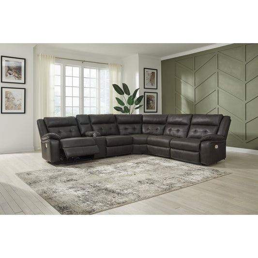 Signature Design by Ashley® Mackie Pike 6-Piece Power Reclining Sectional at   Contempo Furniture  Contempo Furniture Mackie Pike 6-Piece Power Reclining Sectional Signature Design by Ashley®.