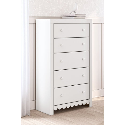 Signature Design by Ashley® Mollviney Five Drawer Chest at   Contempo Furniture  Contempo Furniture Mollviney Five Drawer Chest Signature Design by Ashley®.