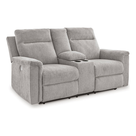 Signature Design by Ashley® Barnsana DBL REC PWR Loveseat w/Console at   Contempo Furniture  Contempo Furniture Barnsana DBL REC PWR Loveseat w/Console Signature Design by Ashley®.