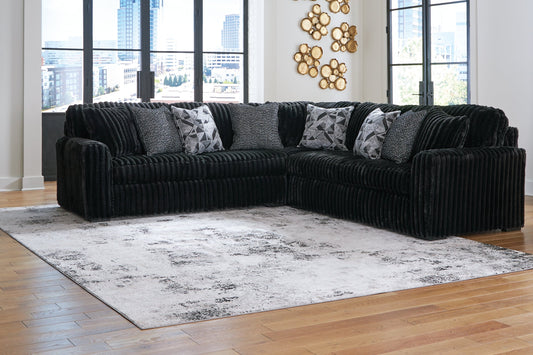 Signature Design by Ashley® Midnight-Madness 3-Piece Sectional at   Contempo Furniture  Contempo Furniture Midnight-Madness 3-Piece Sectional Signature Design by Ashley®.