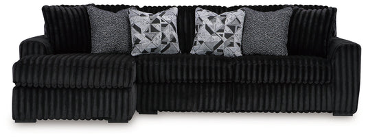 Signature Design by Ashley® Midnight-Madness 2-Piece Sectional Sofa with Chaise at   Contempo Furniture  Contempo Furniture Midnight-Madness 2-Piece Sectional Sofa with Chaise Signature Design by Ashley®.