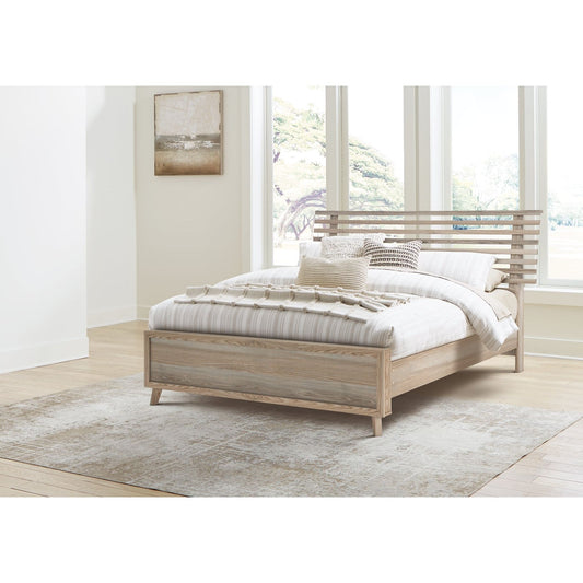 Signature Design by Ashley® Hasbrick Queen Slat Panel Bed at   Contempo Furniture  Contempo Furniture Hasbrick Queen Slat Panel Bed Signature Design by Ashley®.