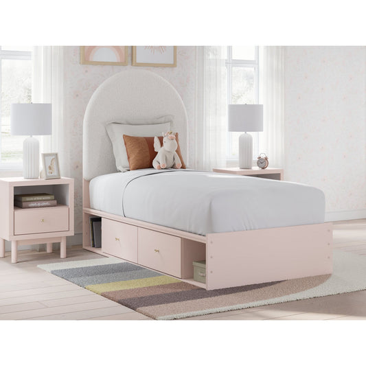 Signature Design by Ashley® Wistenpine Twin Upholstered Panel Bed with Storage at   Contempo Furniture  Contempo Furniture Wistenpine Twin Upholstered Panel Bed with Storage Signature Design by Ashley®.