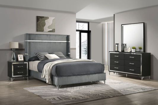 Coaster 224991Q-S4 Lucia 4-piece Queen Bedroom Set Grey and Black