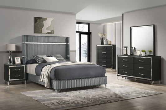 Coaster 224991Q-S5 Lucia 5-piece Queen Bedroom Set Grey and Black