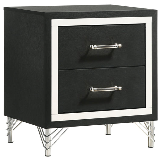 Coaster '224992 Lucia 2-drawer Nightstand Bedside Table Black