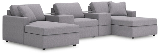 Signature Design by Ashley® Modmax 5-Piece Pit Sectional with Storage Consoles at   Contempo Furniture  Contempo Furniture Modmax 5-Piece Pit Sectional with Storage Consoles Signature Design by Ashley®.