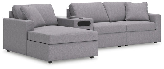 Signature Design by Ashley® Modmax 4-Piece Sectional with Chaise and Audio Console at   Contempo Furniture  Contempo Furniture Modmax 4-Piece Sectional with Chaise and Audio Console Signature Design by Ashley®.