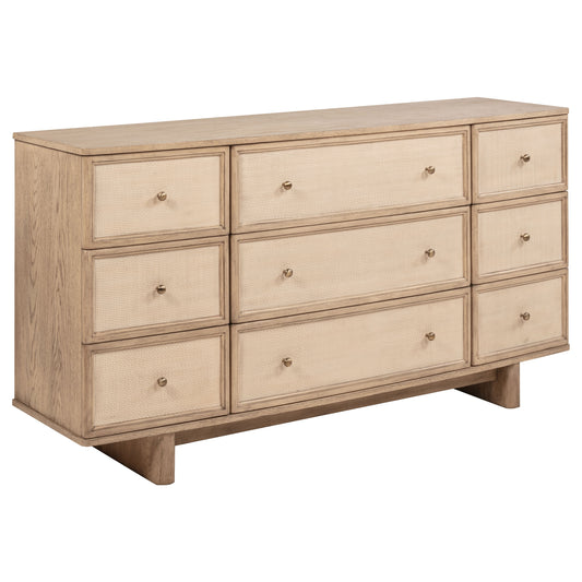 Coaster '225043 Kailani 9-drawer Dresser Cabinet Beige Oak