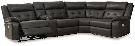 Signature Design by Ashley® Mackie Pike 5-Piece Power Reclining Sectional at   Contempo Furniture  Contempo Furniture Mackie Pike 5-Piece Power Reclining Sectional Signature Design by Ashley®.