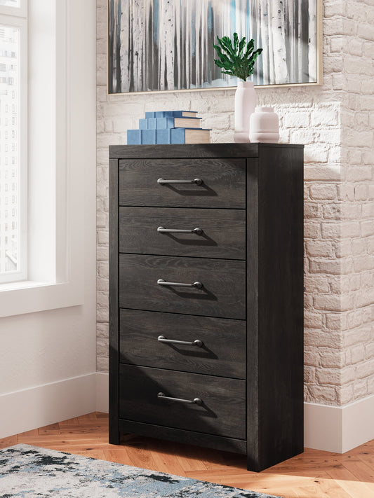 Signature Design by Ashley® Hollivern Five Drawer Chest at   Contempo Furniture  Contempo Furniture Hollivern Five Drawer Chest Signature Design by Ashley®.